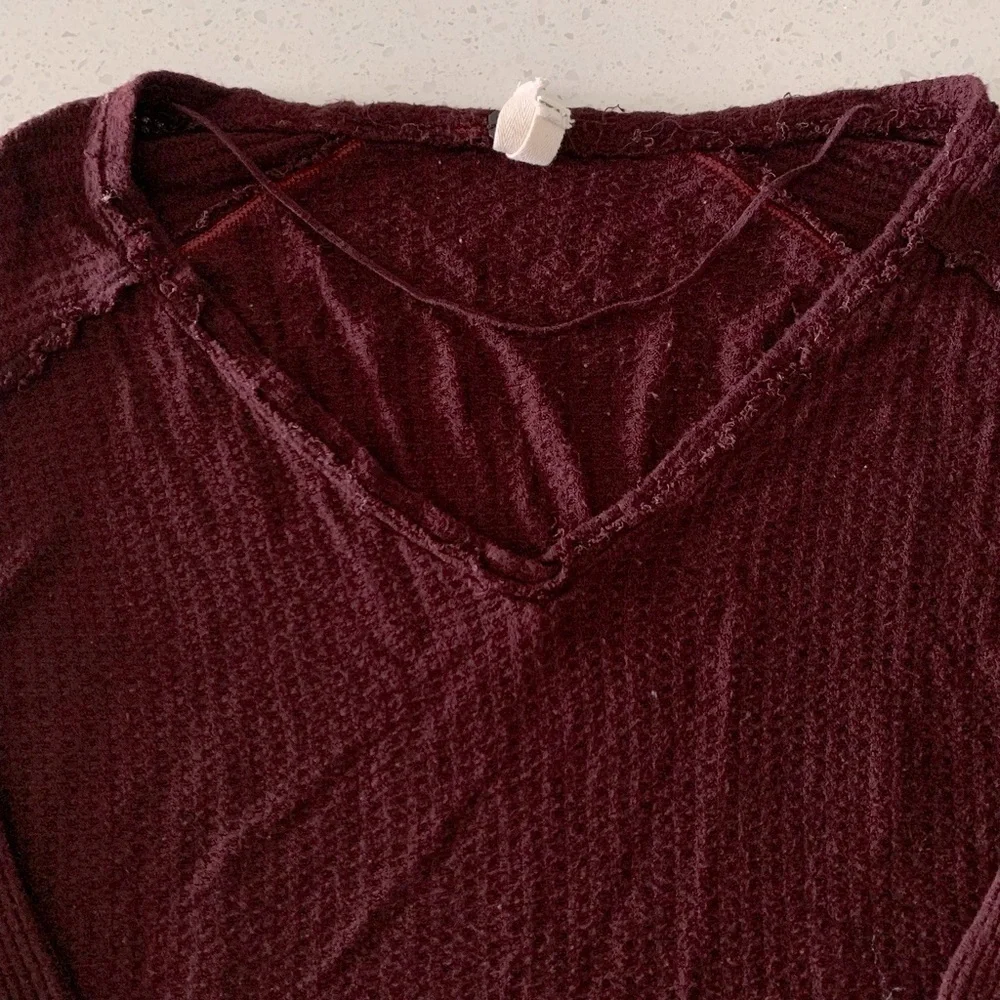 FREE PEOPLE oversized thermal long sleeve top size XS